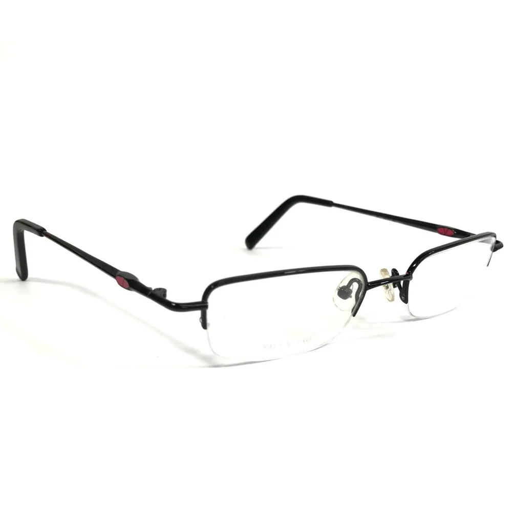 Vintage Valentino Eyeglasses Frames 5498 0NCL Black Red Rectangle 48-19-130